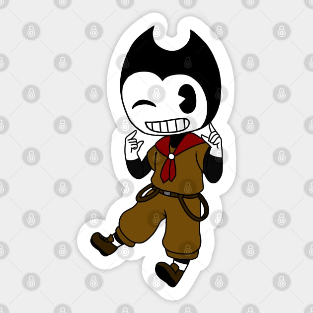 bendy scout chibi Sticker by LillyTheChibi